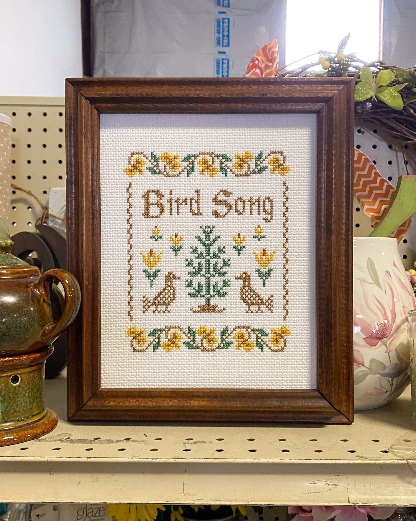 Bird Song Framed Cross Stitch Art