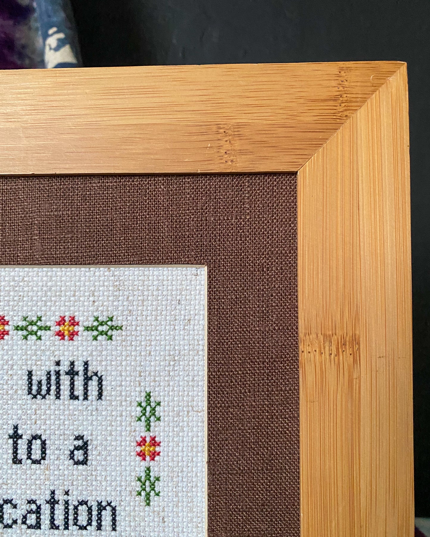 Second Location Framed Cross Stitch Art