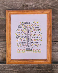 Grateful Tree Cross Stitch Paper Art Print