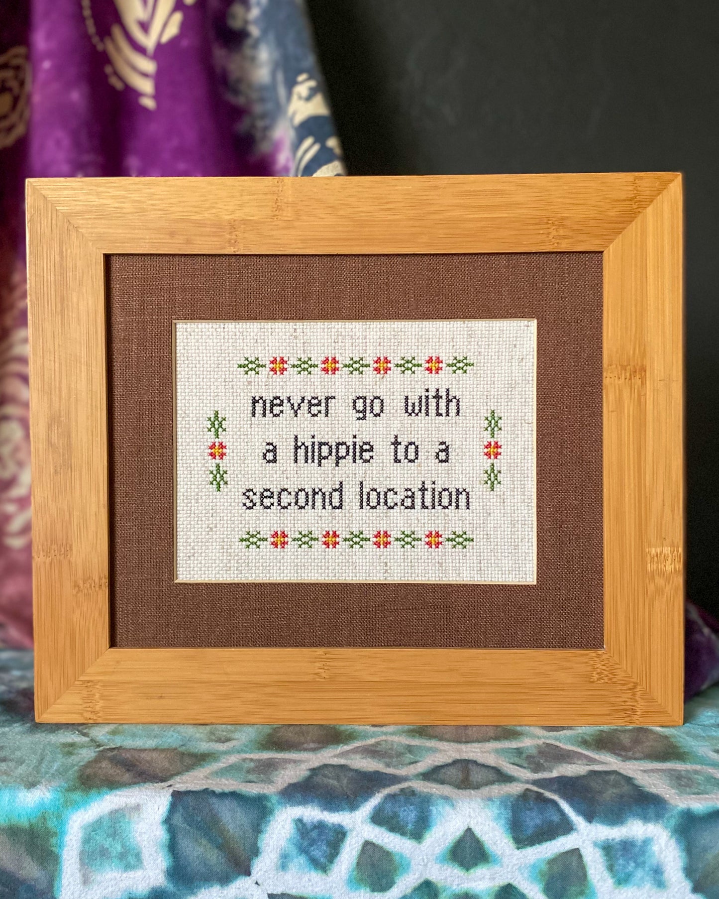 Second Location Framed Cross Stitch Art