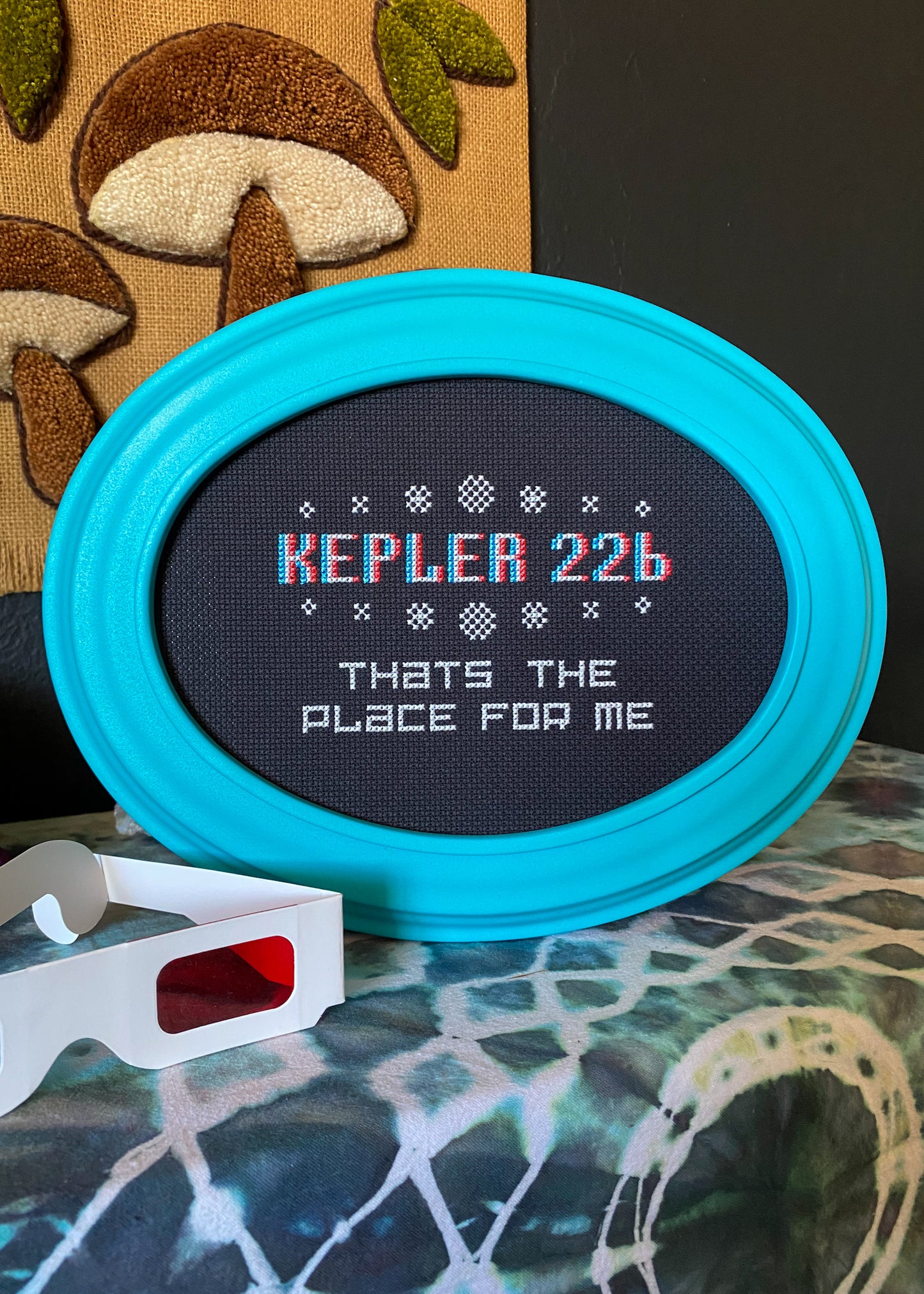 Kepler 22b KGLW Framed Cross Stitch