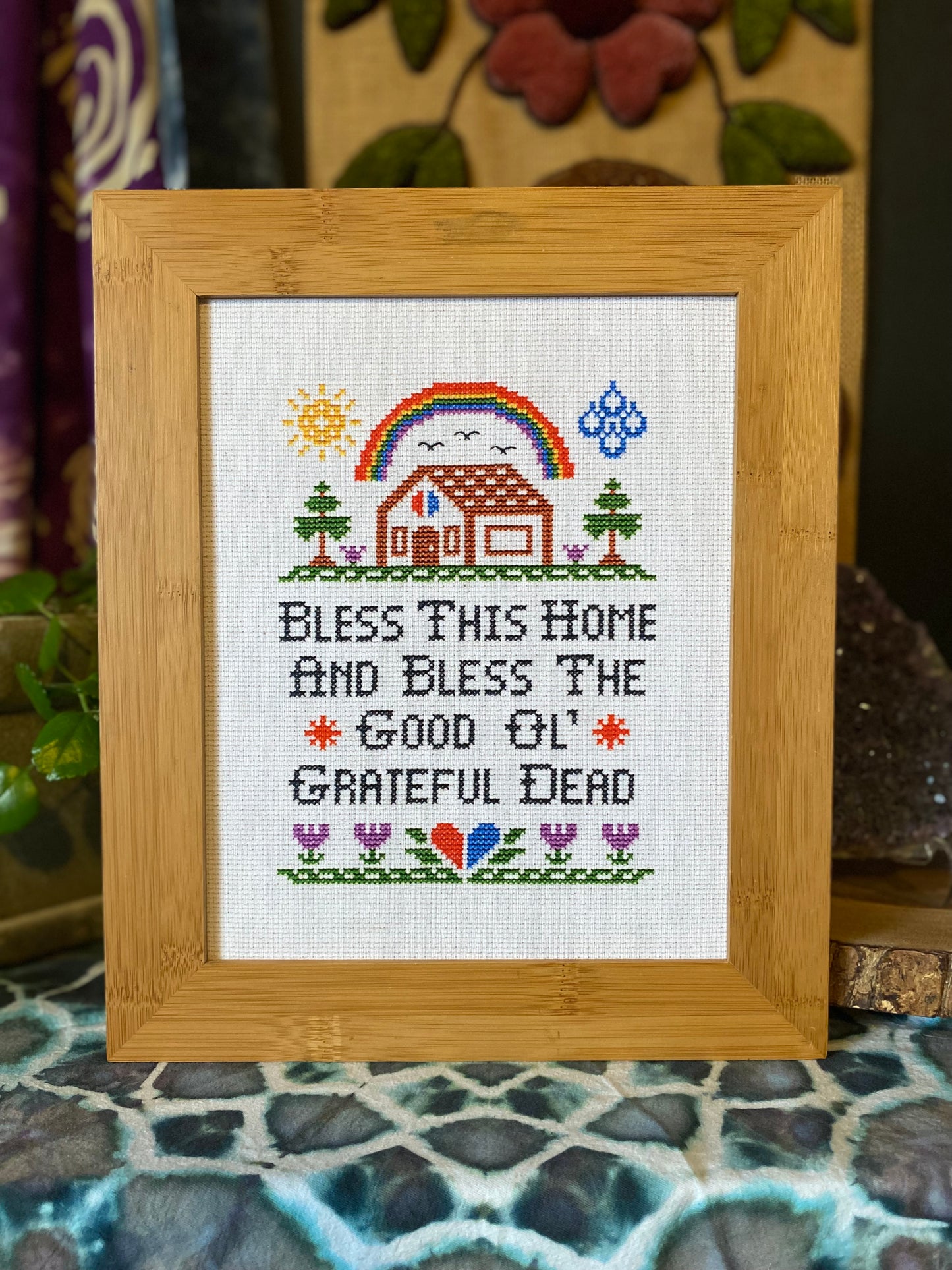 Bless the Good Ol Grateful Dead Cross Stitch Print
