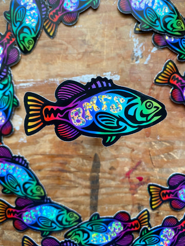 BMFS Rainbow Glitter Bass Sticker