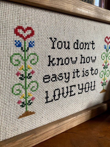 Easy to Love You Original Cross Stitch Art