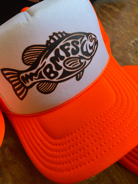 Billy MF Strings Neon Orange Bass Trucker Hat