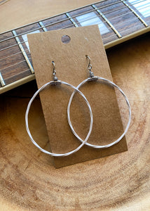 White Blacklight Phosphorescent Guitar String Teardrop Earrings