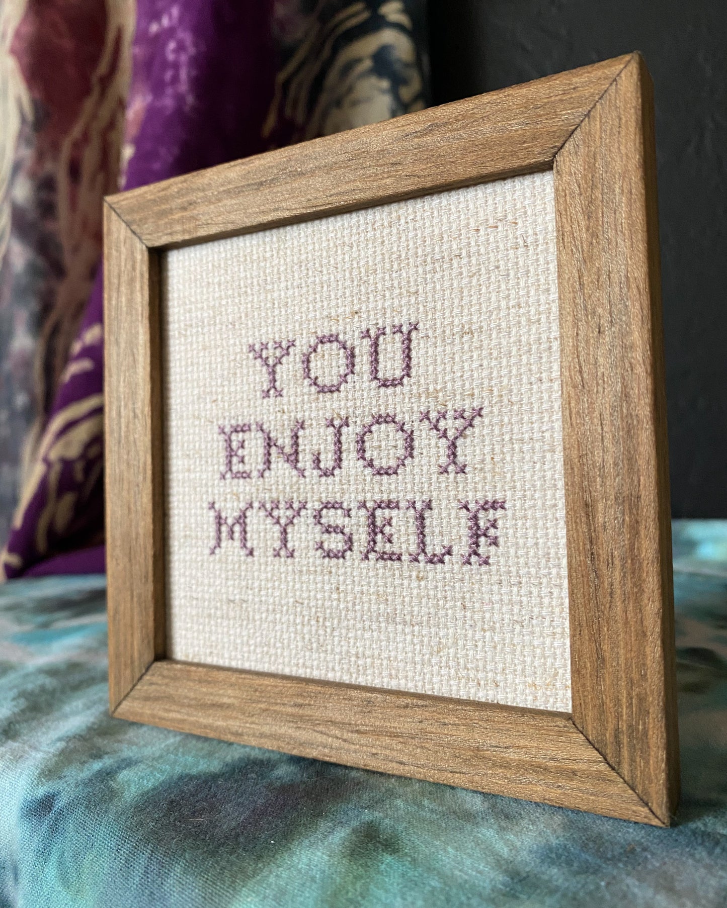 Framed Phish You Enjoy Myself Cross Stitch Art