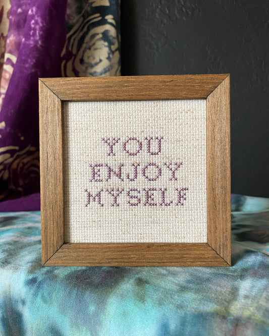 Framed Phish You Enjoy Myself Cross Stitch Art
