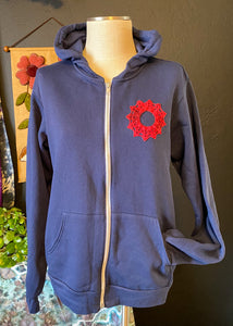 SMALL Upcycled Donut Doily Phish Zip Up Hoodie - 4 Donuts