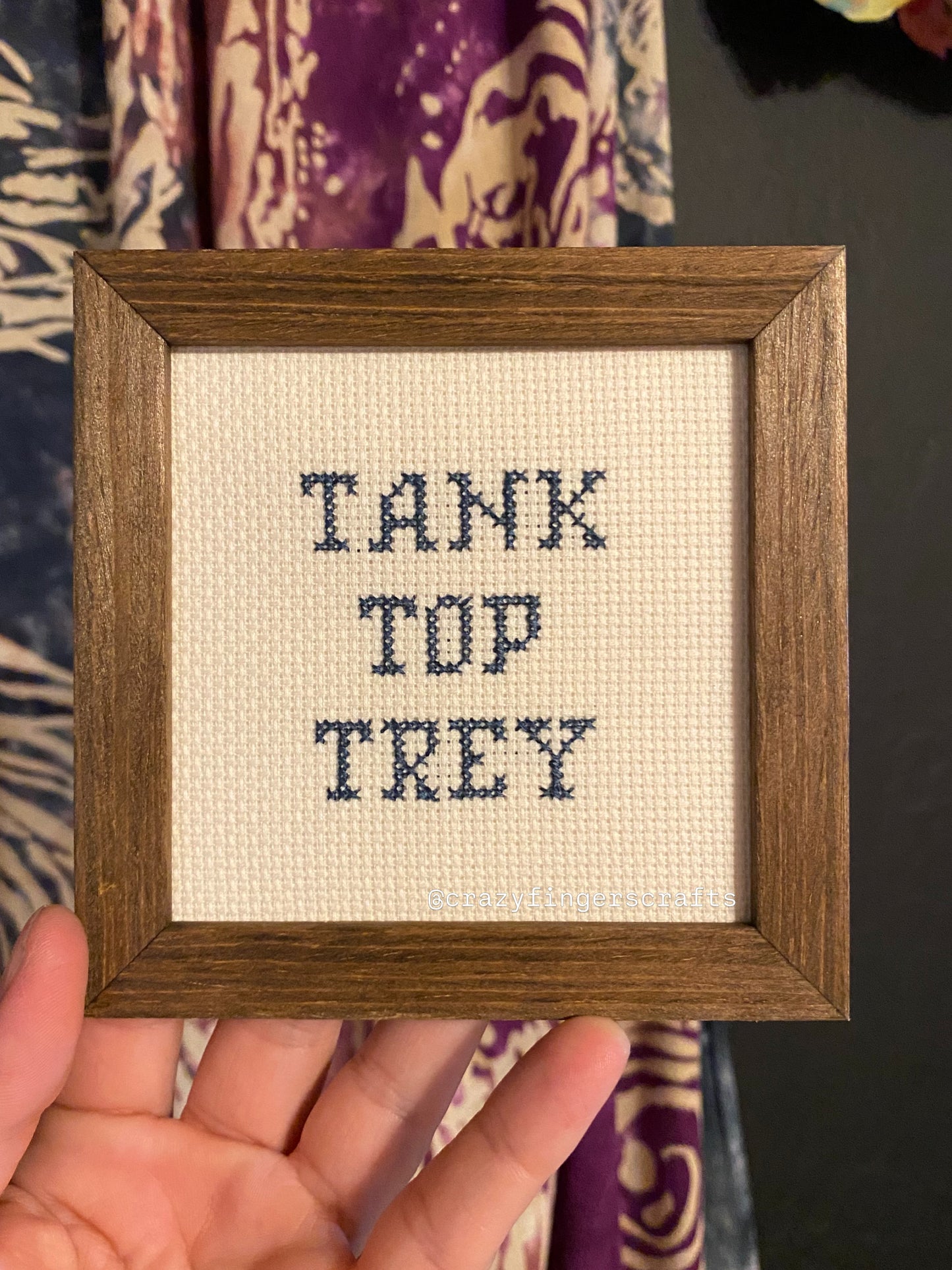 Tank Top Trey Cross Stitch Art