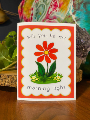 BMFS Red Daisy Morning Light Valentine's Day Card