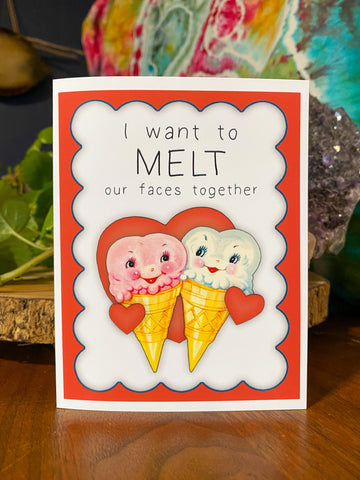 Hippie Face Melt Valentine's Day Card