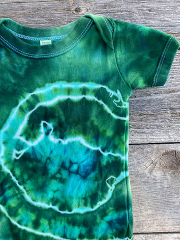 6-12 Month Christmas Green Tie Dye Baby Bodysuit Shirt