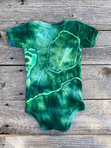 6-12 Month Christmas Green Tie Dye Baby Bodysuit Shirt