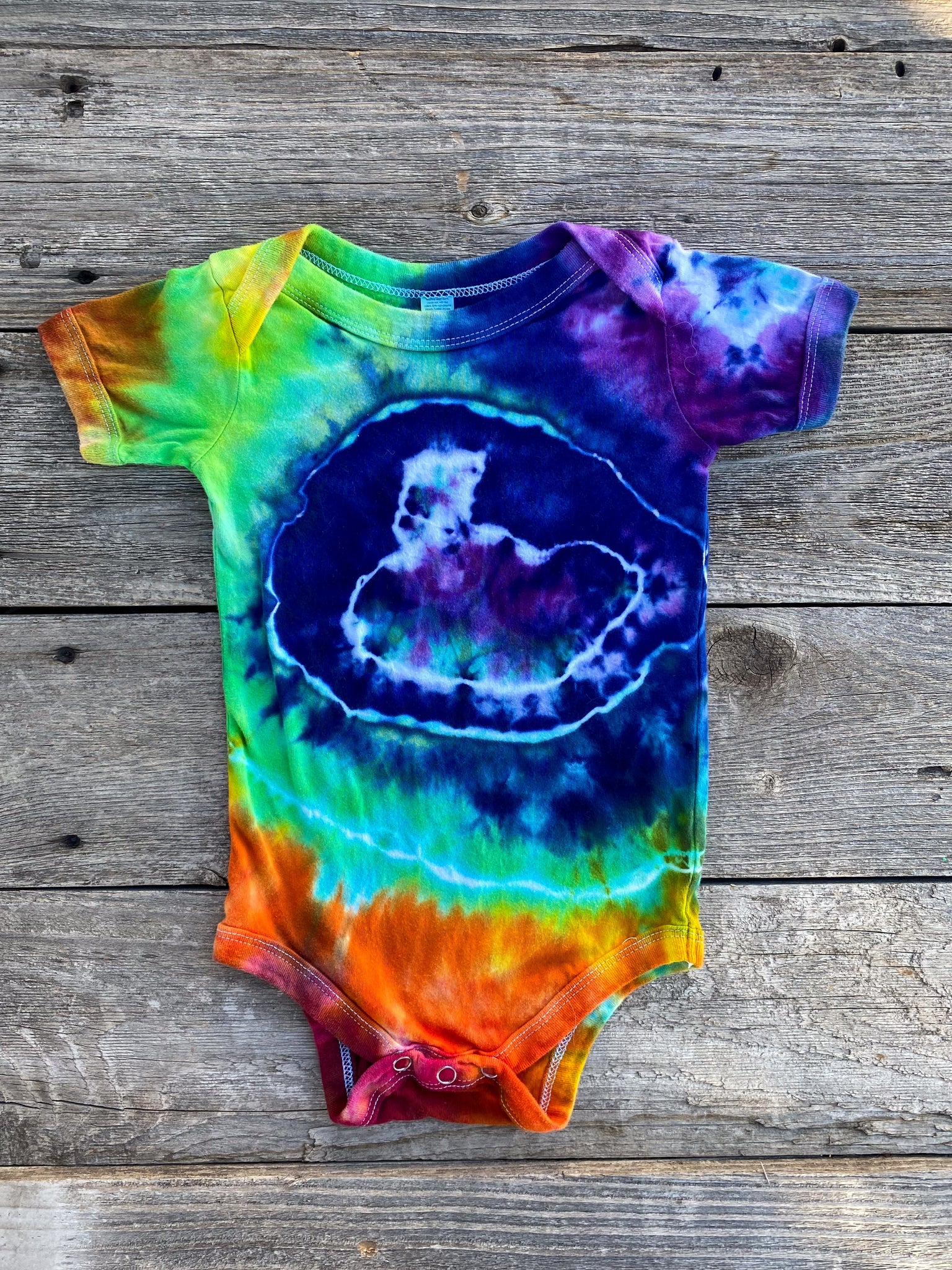 12-18 Month Rainbow Tie Dye Baby Bodysuit Shirt