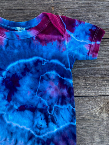 12-18 Month Blue Raspberry Tie Dye Baby Bodysuit Shirt