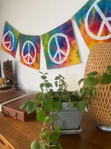 Rainbow Peace Sign Flag Strand