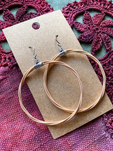 Copper Guitar String Hoop Earrings