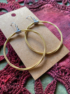 Gold Guitar String Hoop Earrings