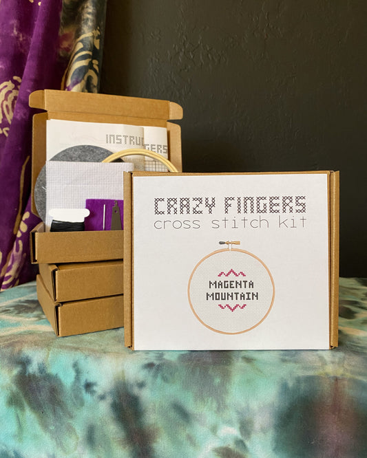 King Gizzard Magenta Mountain Beginner Cross Stitch Kit