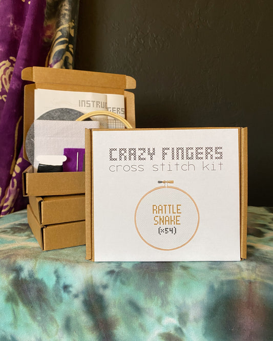 King Gizzard Rattlesnake Beginner Cross Stitch Kit