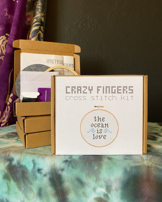 Phish The Ocean is Love DIY Beginner Cross Stitch Kit