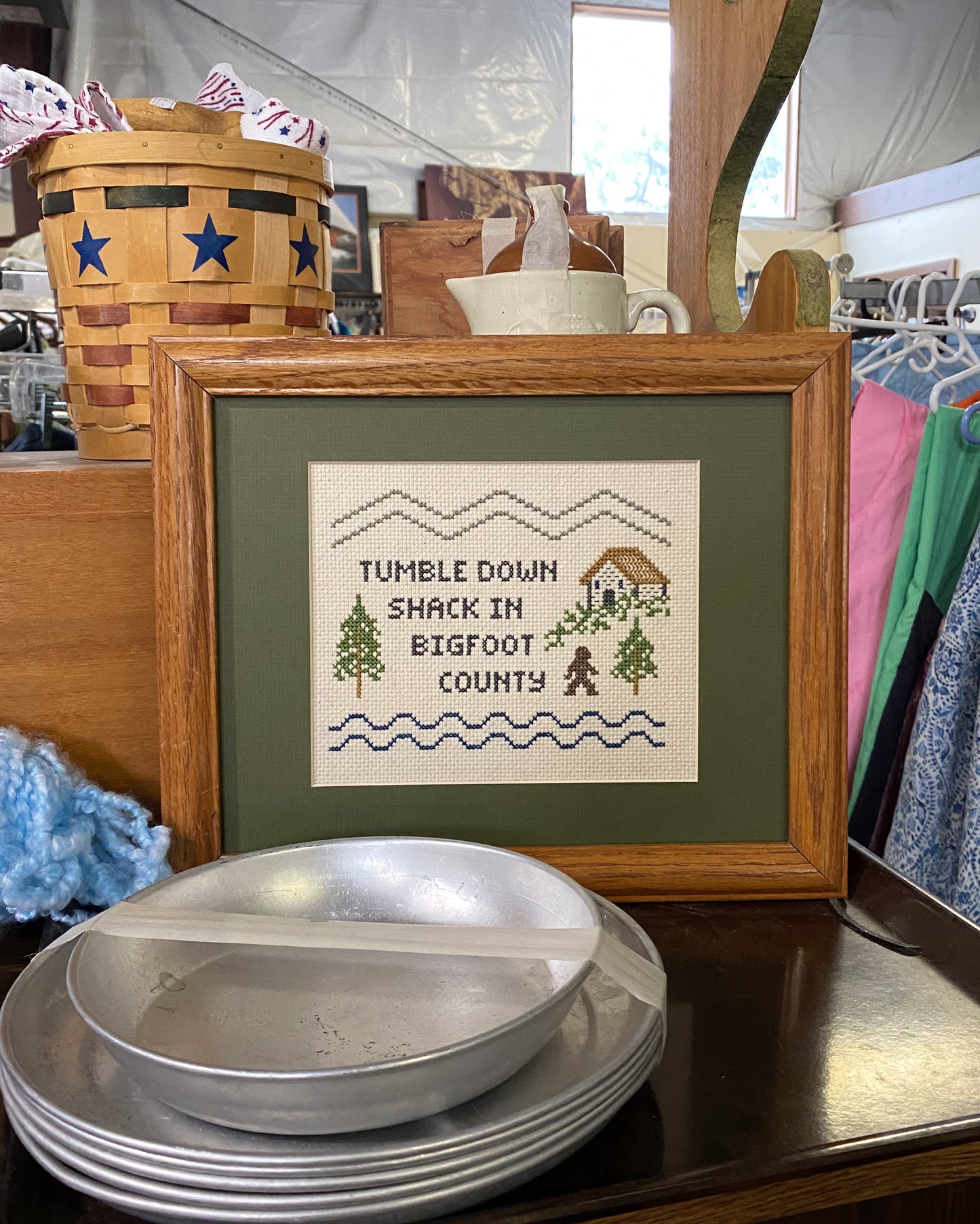 Bigfoot County Grateful Dead Framed Cross Stitch Art