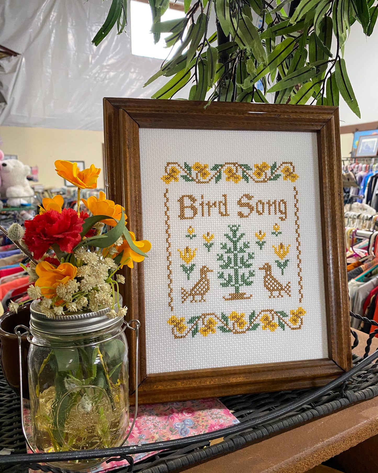 Bird Song Framed Cross Stitch Art