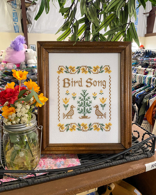 Bird Song Framed Cross Stitch Art