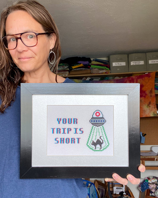 Your Trip is Short Phish Framed Cross Stitch Art