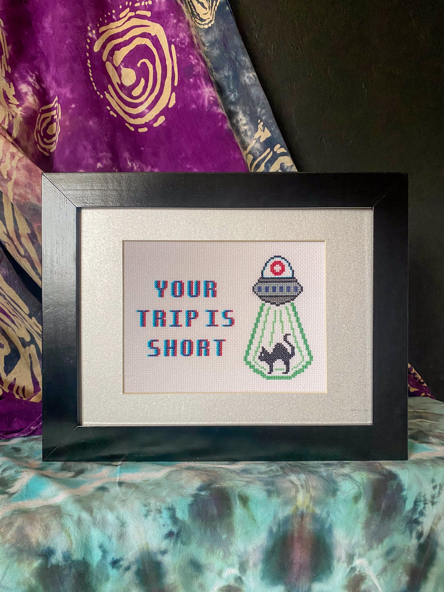 Your Trip is Short Phish Framed Cross Stitch Art