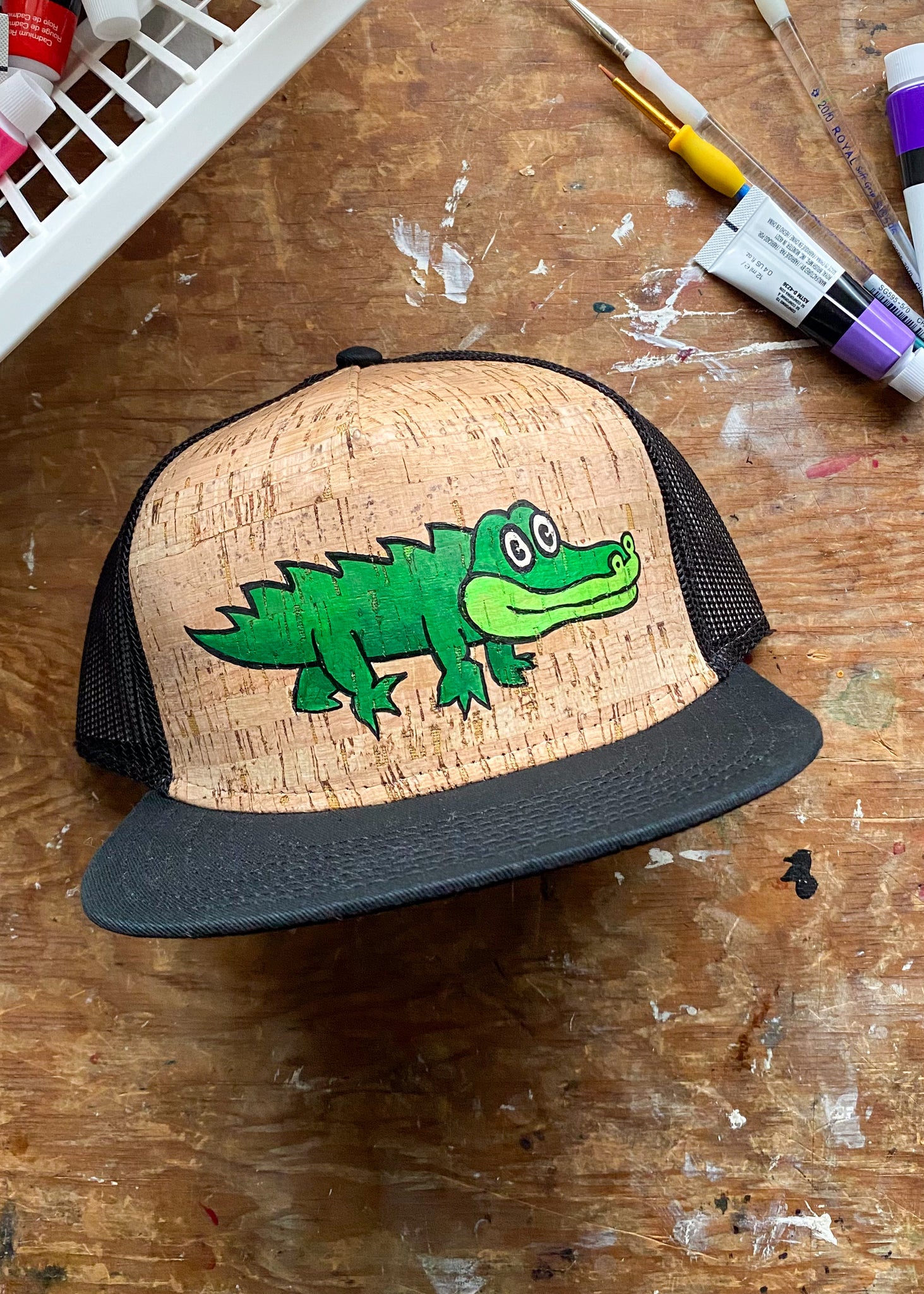 King Gizz Croc Cork Front Flat Brim Hat