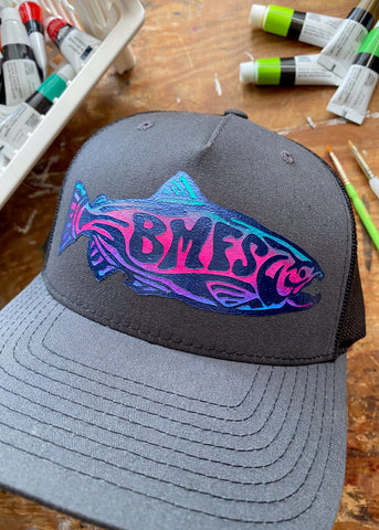 Billy Strings Steelhead Salmon Hand Painted Trucker Hat