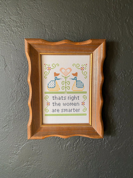 Women Are Smarter - Cross Stitch Paper Print