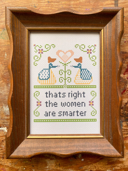 Women Are Smarter - Cross Stitch Paper Print