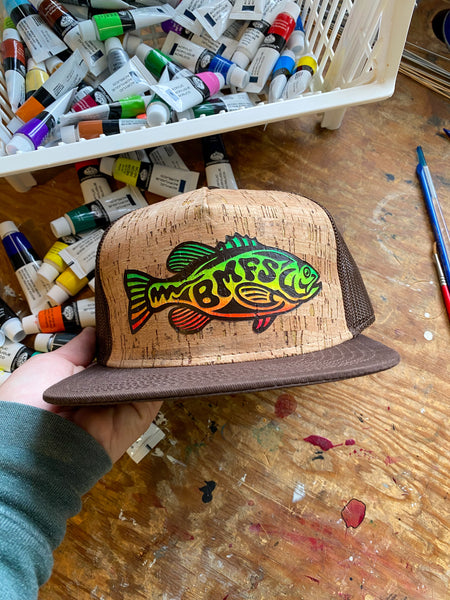 BMFS Neon Bass Hand painted Cork Flat Brim Hat