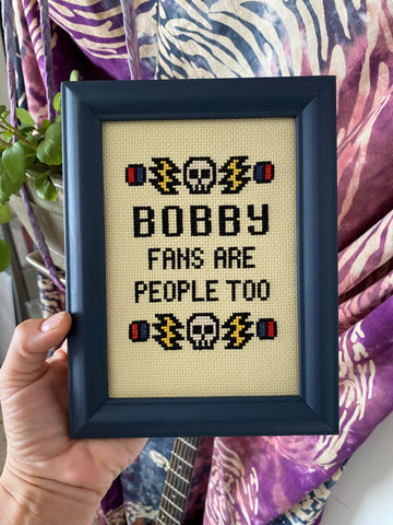 Bobby Fans Are People Too Original Finished Framed Cross Stitch