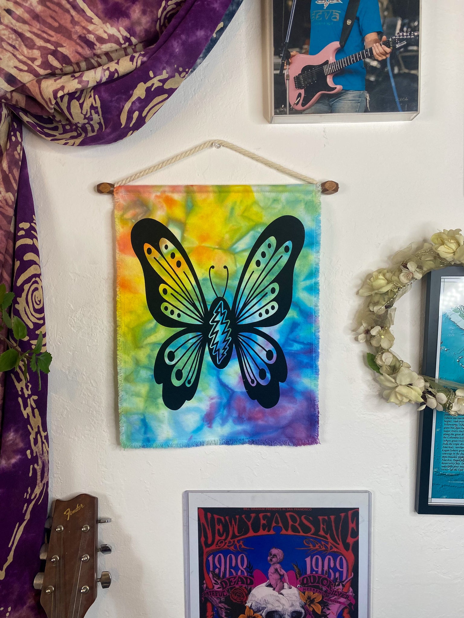 Grateful Butterfly Bolt Wall Hanging - Rainbow Brights 2