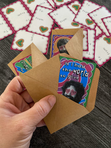 Grateful Dead Set of 9 Mini Valentines with Envelopes