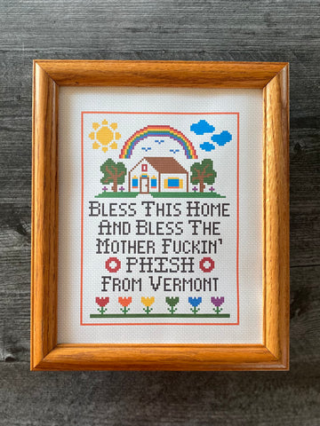 Bless The Phish Cross Stitch Art Print